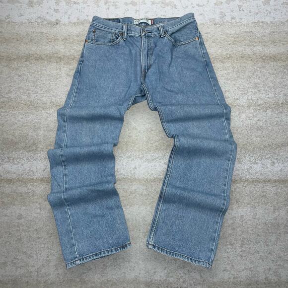 Vintage Y2K Levis Jeans 505 32x32 Straight Fit Medium Wash Denim Red Tab - Picture 2 of 4